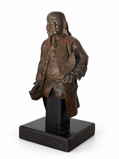 19th Century Gilt Bronze Portrait Sculpture of Benjamin Franklin Circa 1830s