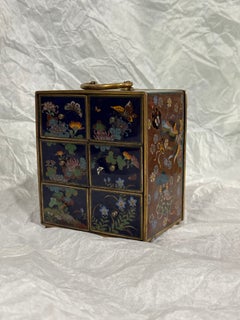Seltene japanische Cloisonné-Schmuckkommode mit sechs Schubladen, Inaba zugeschrieben