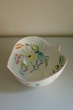 Large 1950s Faience Ceramic Bowl by Stig Lindberg