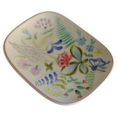 Large 1950s Faience Ceramic Decorative Plate by Stig Lindberg