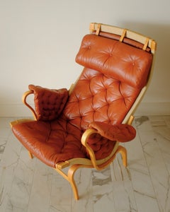 Leather and Canvas Pernilla chair by Bruno Mathsson