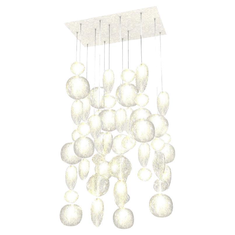 Custom Chavana 12 Pendant Light with a Matte White Plate For Sale