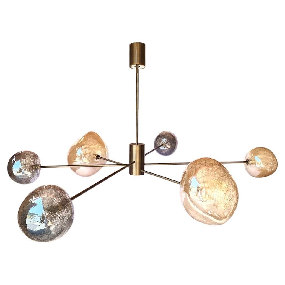 Modular Chandelier in Burnished Bronze by RIVIERA Light For Sale