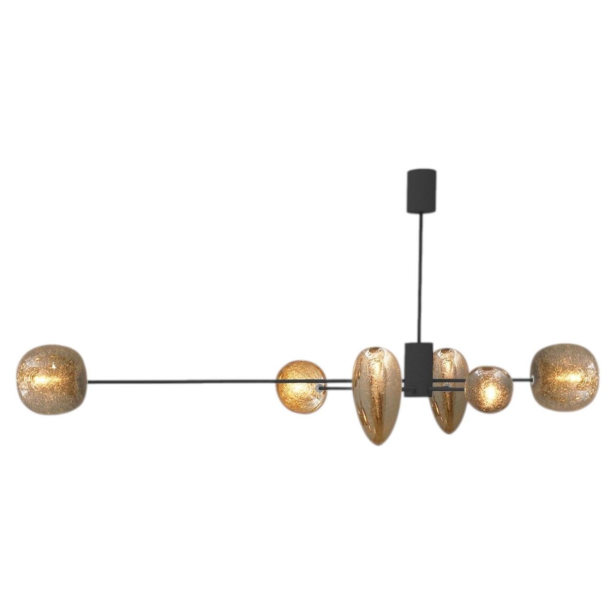 Modular Asymmetrical Chandelier in Matte Black by RIVIERA Light