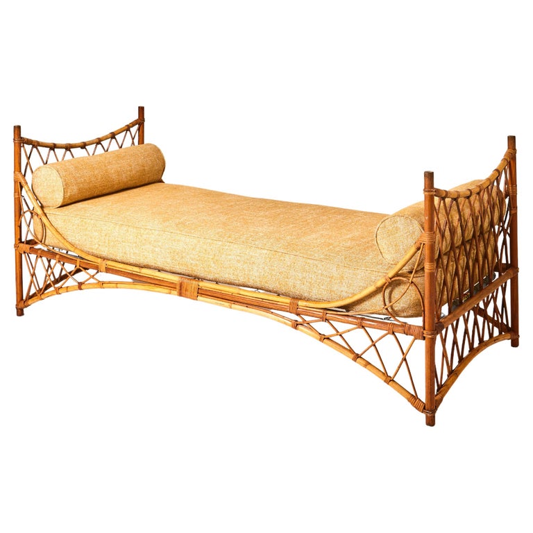 Vintage Rattan Bench 1960 For Sale at 1stDibs