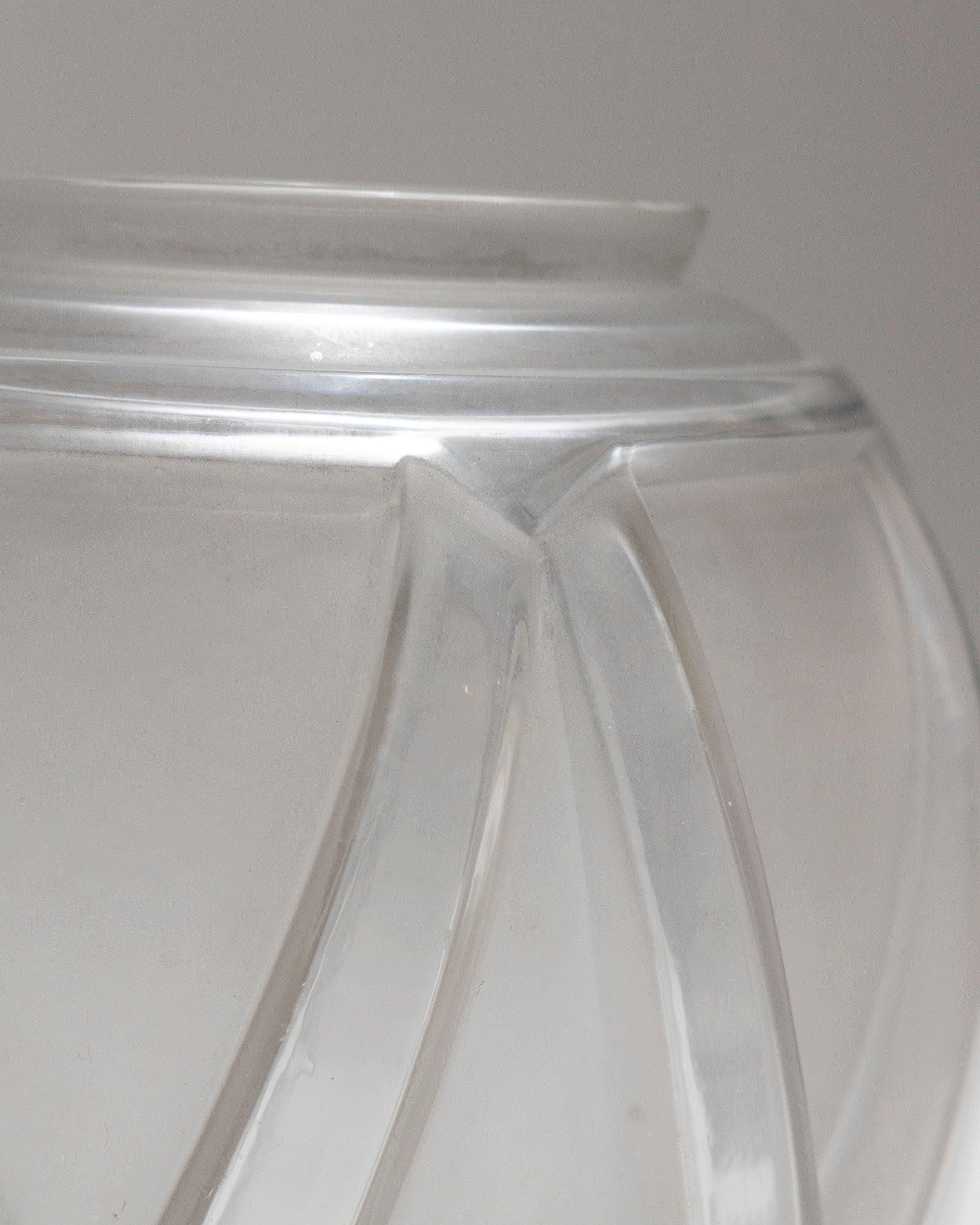 20th Century Geometric Frosted Glass Vase by André Hunebelle, 1930s. For Sale
