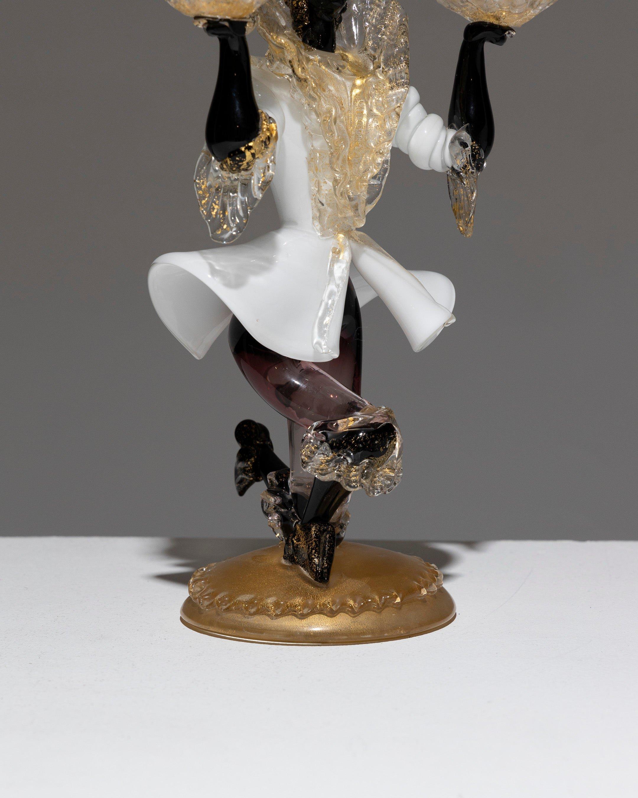 Coppia di candelieri in vetro di Murano, Salviati & Co, anni '50 in vendita 2