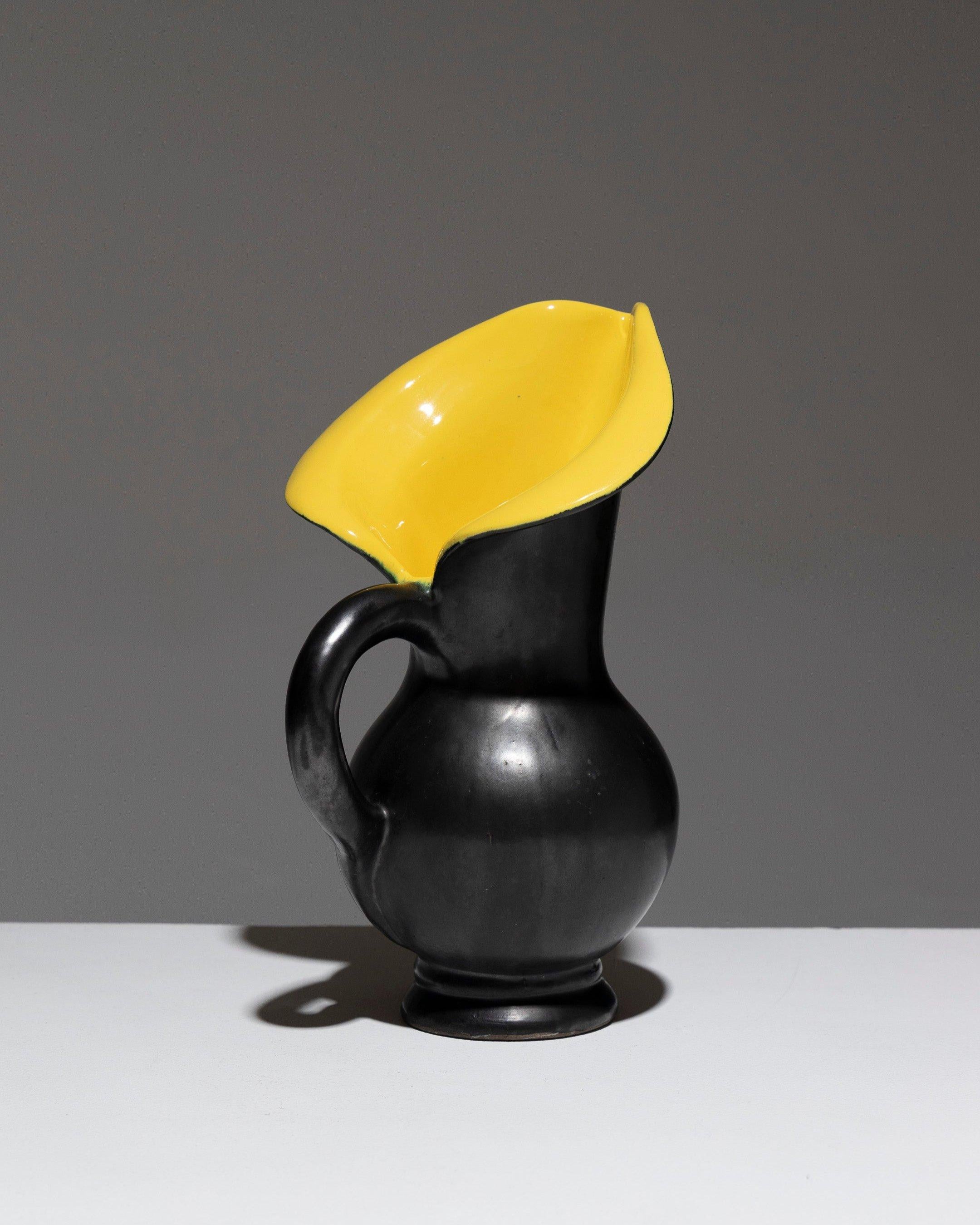 Faience Free-Form Ceramic Pitcher, Vallauris, 1950s For Sale