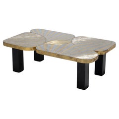 Zinc and brass coffee table, 1990s