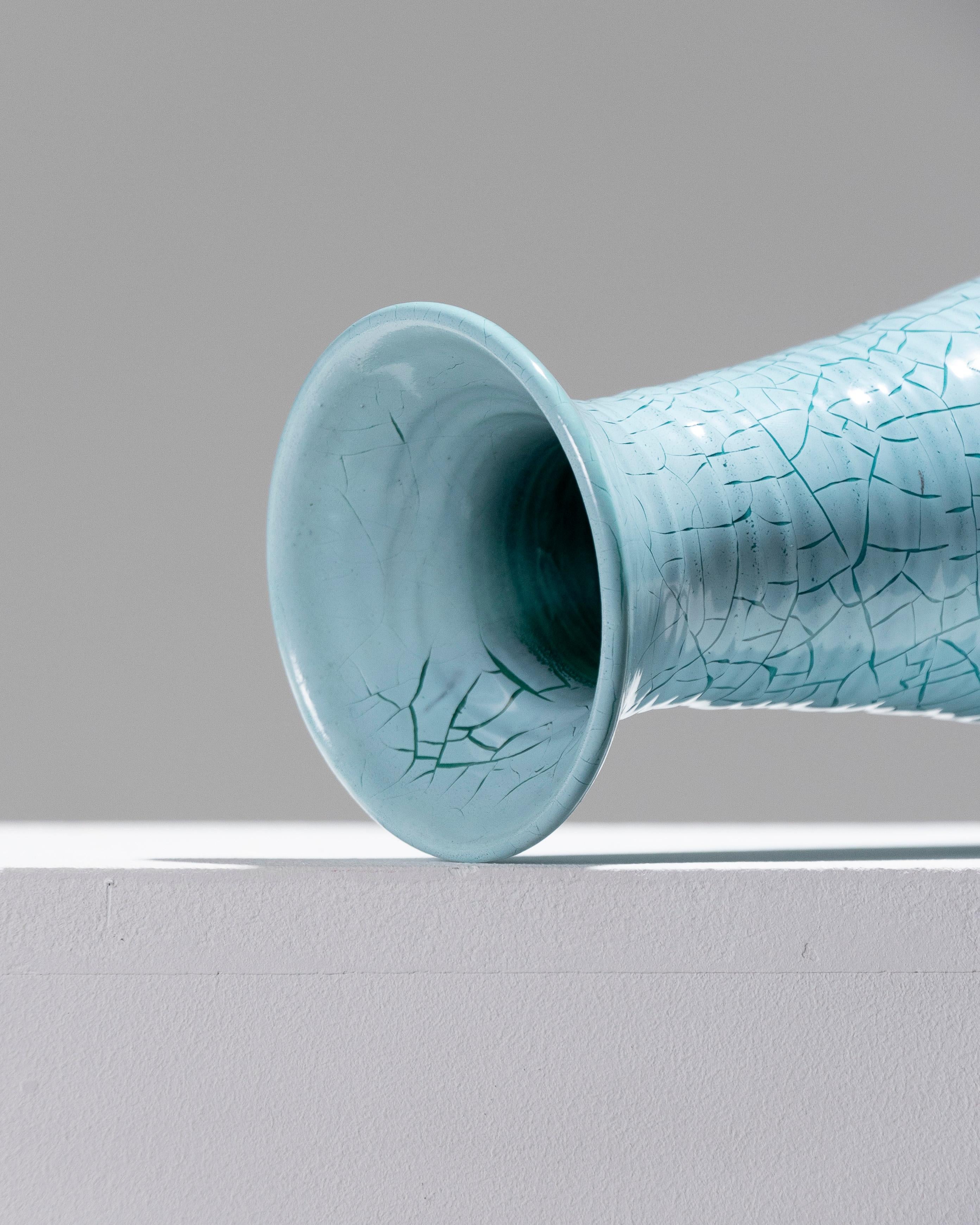 Ceramica Vaso conico in ceramica turchese, Accolay, anni '50 in vendita