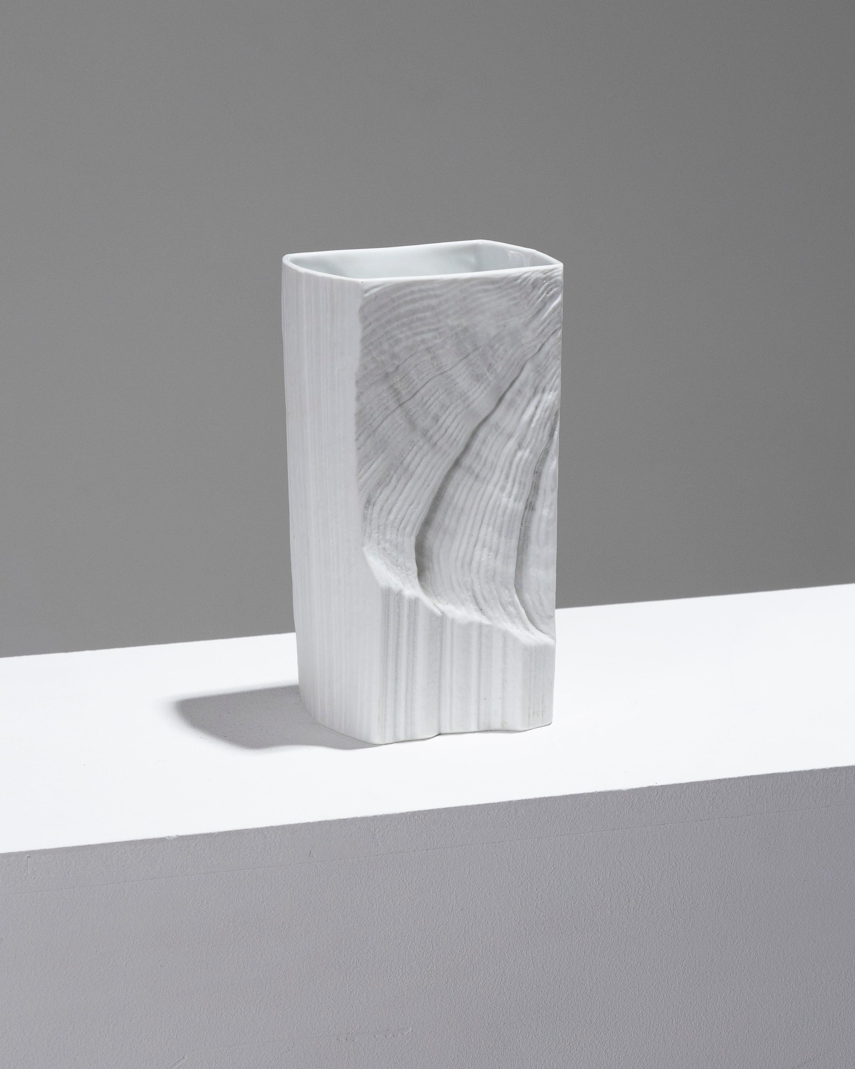 Post-Modern Textured Porcelain Vase, Martin Freyer, 1980s For Sale