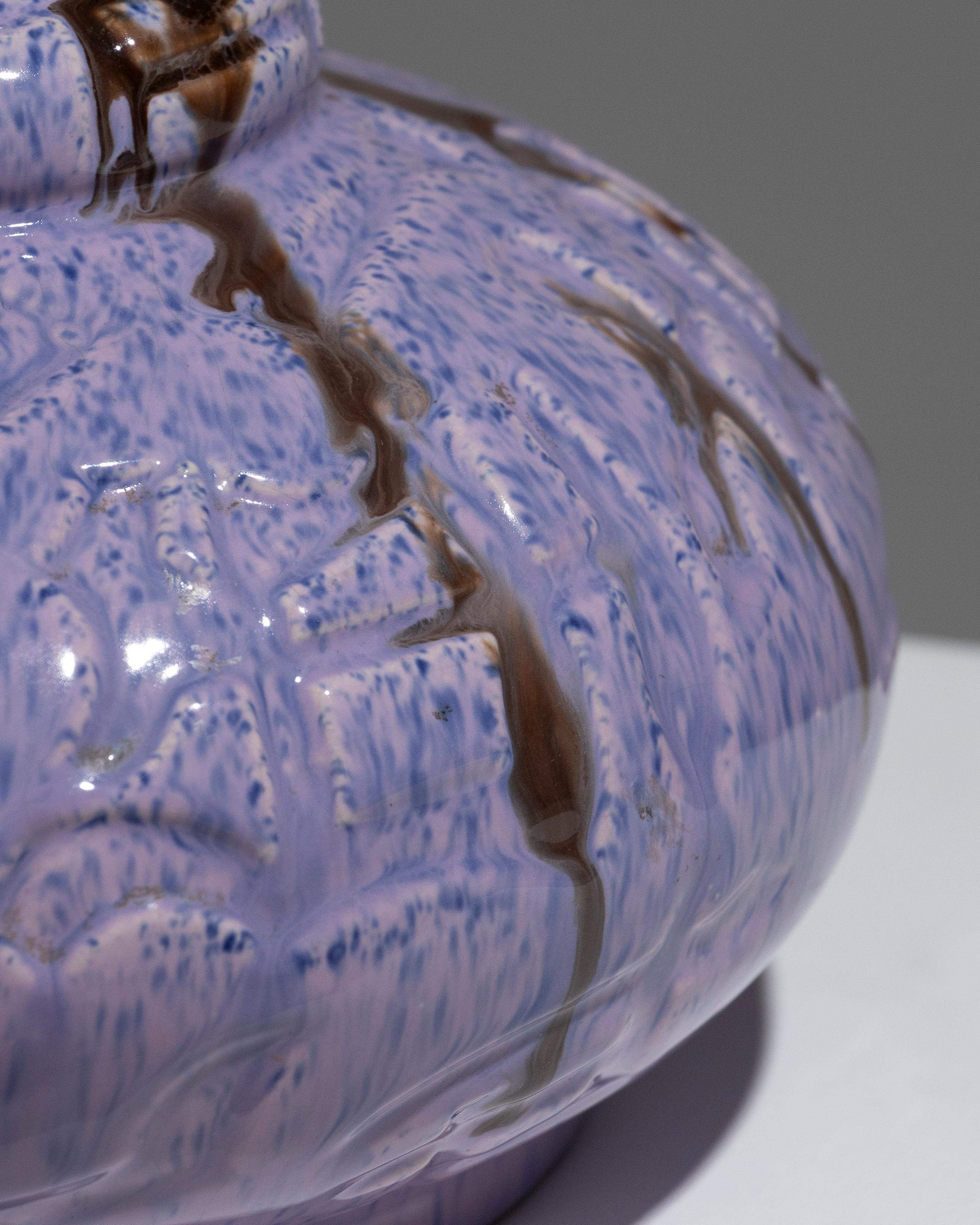 Small Spherical Ceramic Vase, 1940s In Good Condition For Sale In PARIS, FR