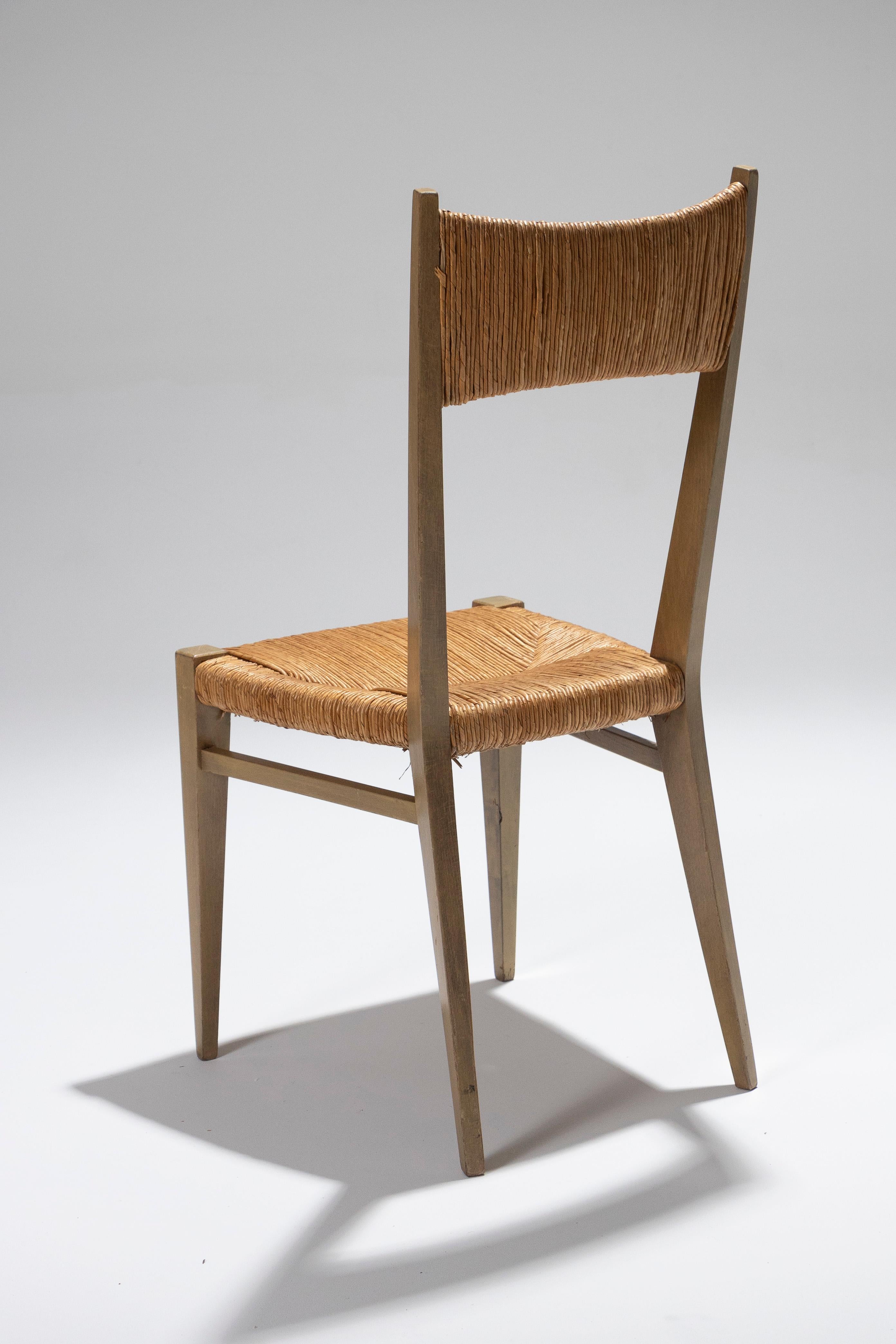 Strohsessel-Paar von Geneviève Pons, 1950er Jahre im Angebot 11