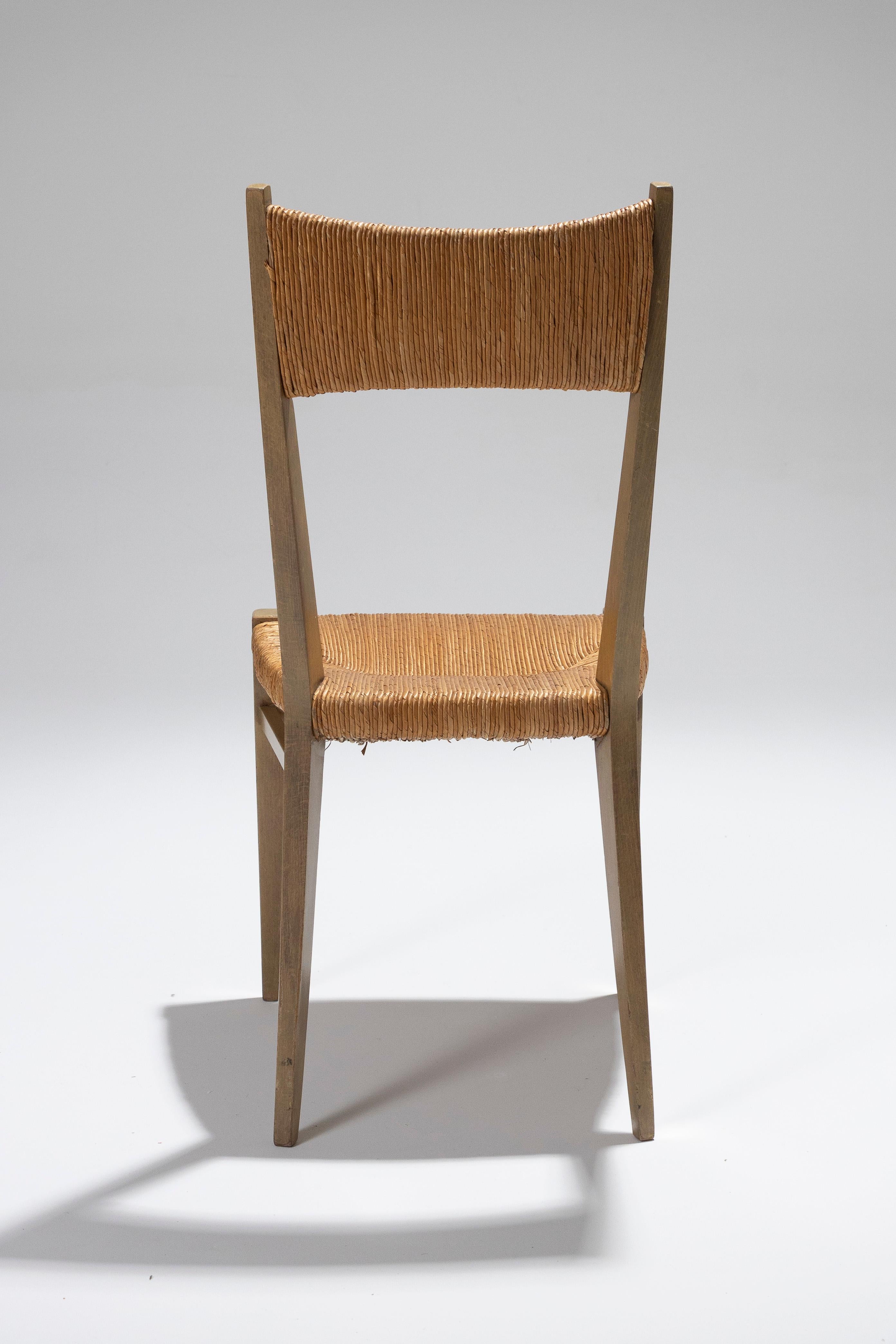 Strohsessel-Paar von Geneviève Pons, 1950er Jahre im Angebot 12
