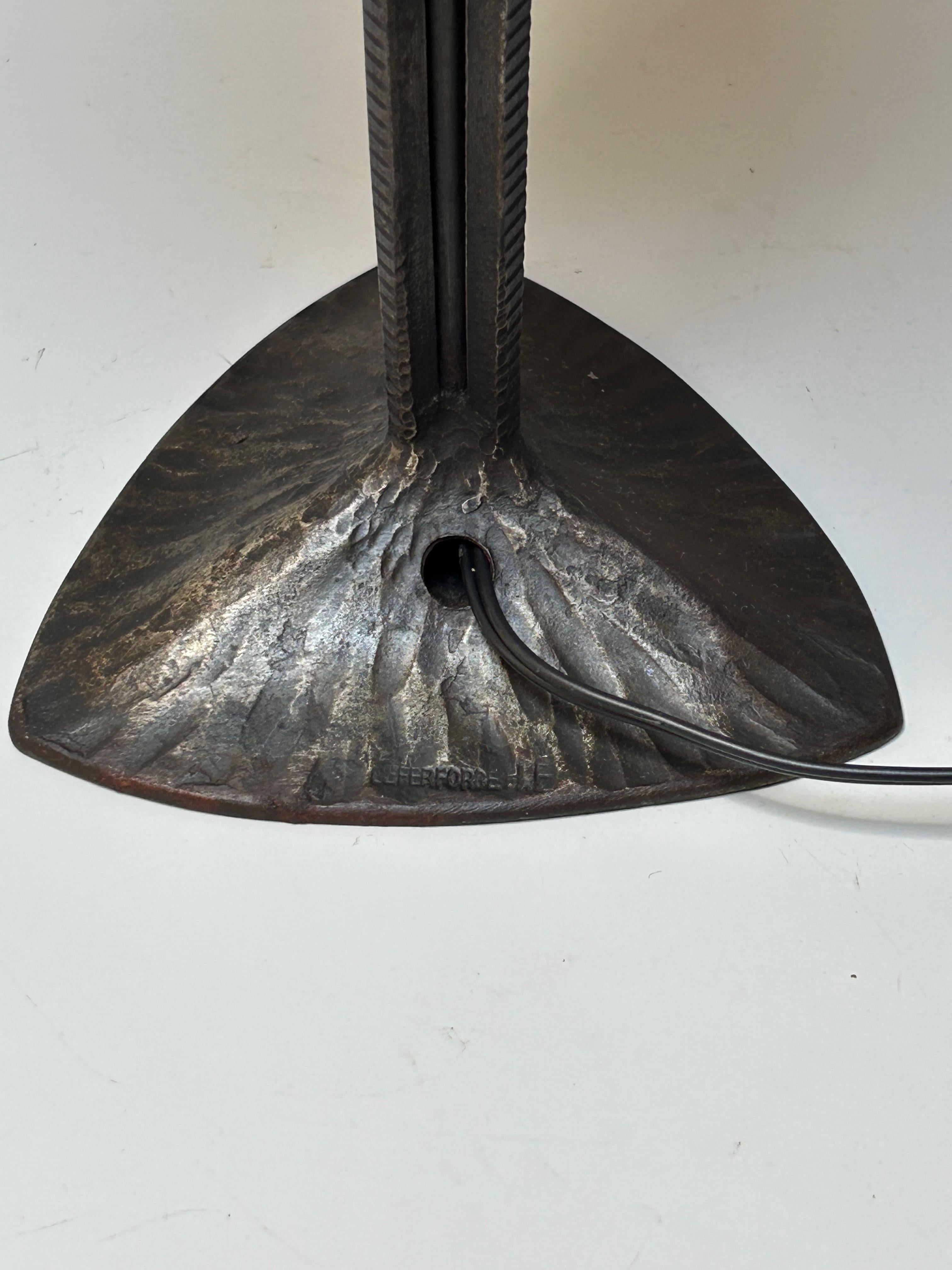 Lámpara Art Déco de Henri Fournet Hierro forjado en venta