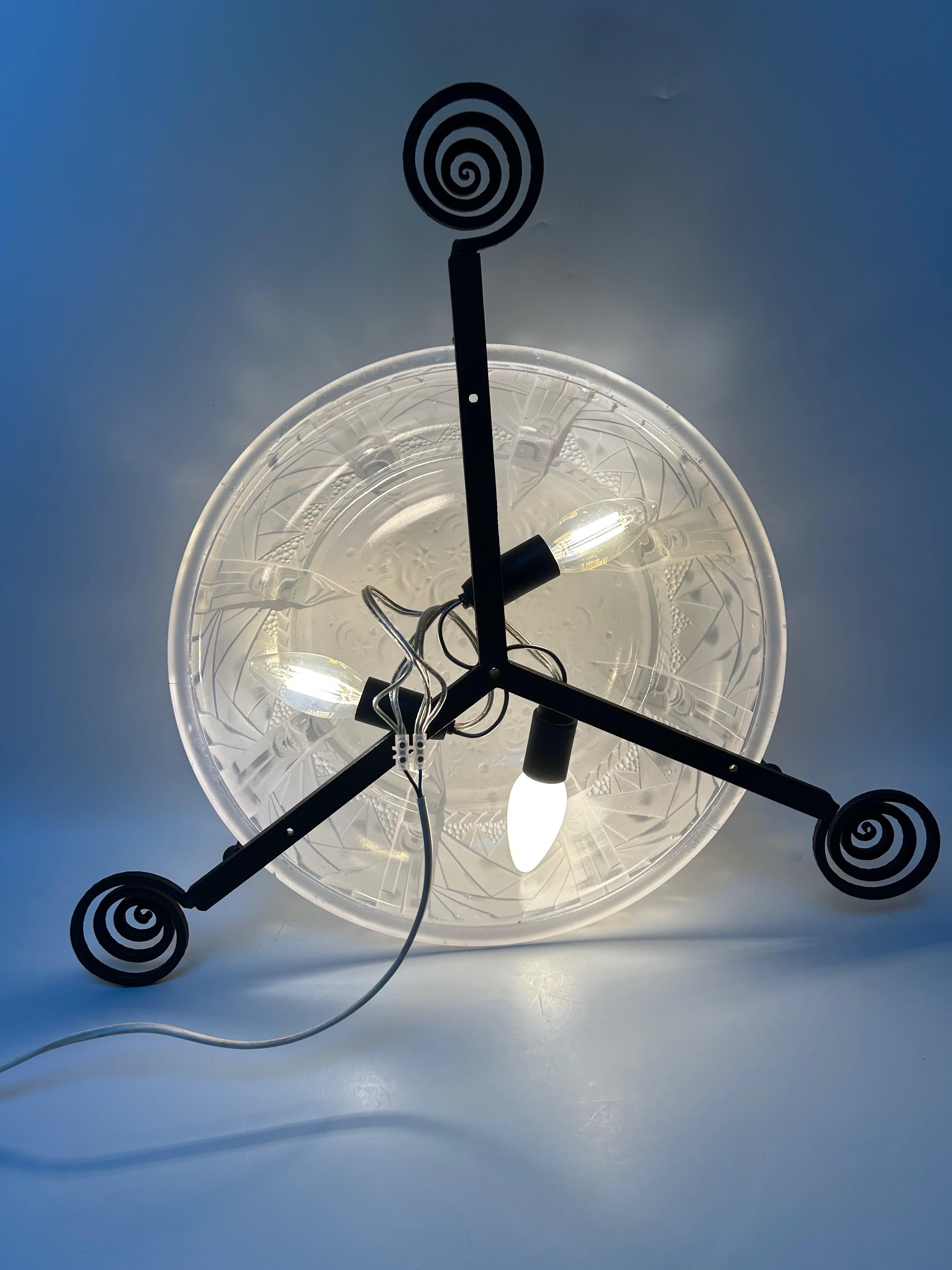 Muller Frères Art Deco Ceiling Light For Sale 3