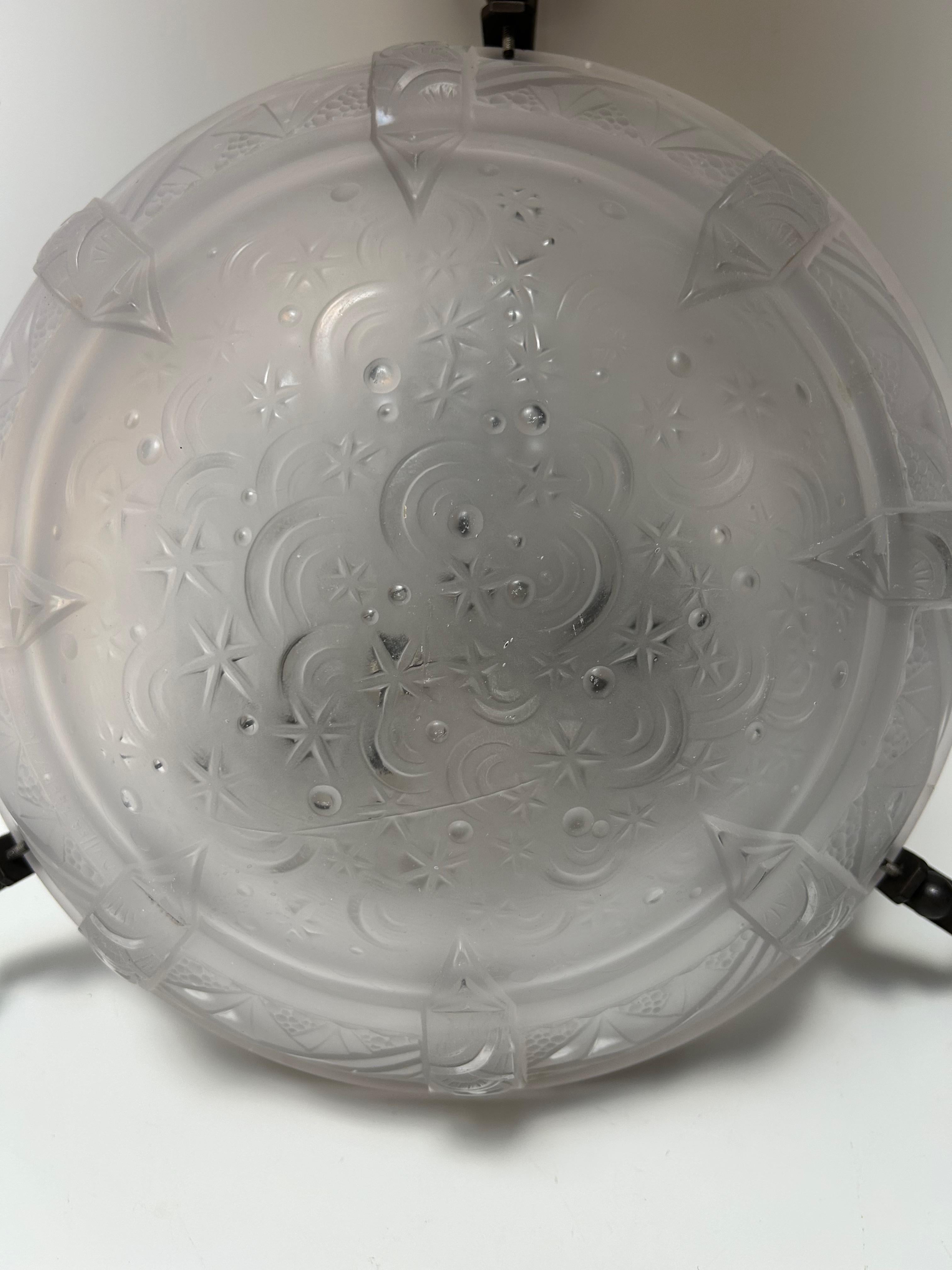 Muller Frères Art Deco Ceiling Light For Sale 1