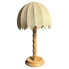 Lampada a fungo XL in pino in stile mid-century con base a forma di palma, realizzata da Temde Svizzera, anni ’70