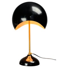 Midcentury Italian scallop mushroom wavy brass desk or table lamp, 1960s