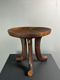 Large handcrafted midcentury African tribal Jimma or Oromo tripod stool, 1960s