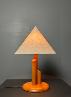 Midcentury Scandinavian pine skyscraper table lamp, 1970s