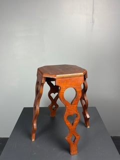 Mid-Century French artisanal octagonal hand crafted plant stand or stool, 1950s