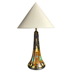 Dutch ceramic art nouveau Plazuid Gouda Pottery table lamp, 1920s