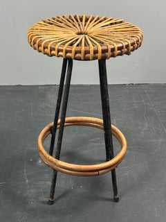 Midcentury Dutch rattan bamboo bar stools by Dirk van Sliedrecht Rohé Noordwolde