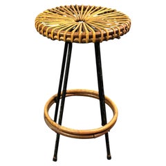 Midcentury Dutch rattan bamboo bar stools by Dirk van Sliedrecht Rohé Noordwolde