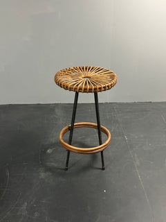 Midcentury Dutch rattan bamboo bar stools by Dirk van Sliedrecht Rohé Noordwolde