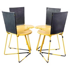 Set of Four '4' Patinaed Seccose Chairs by Gaspare Cairoli, Italy, c. 1980's 