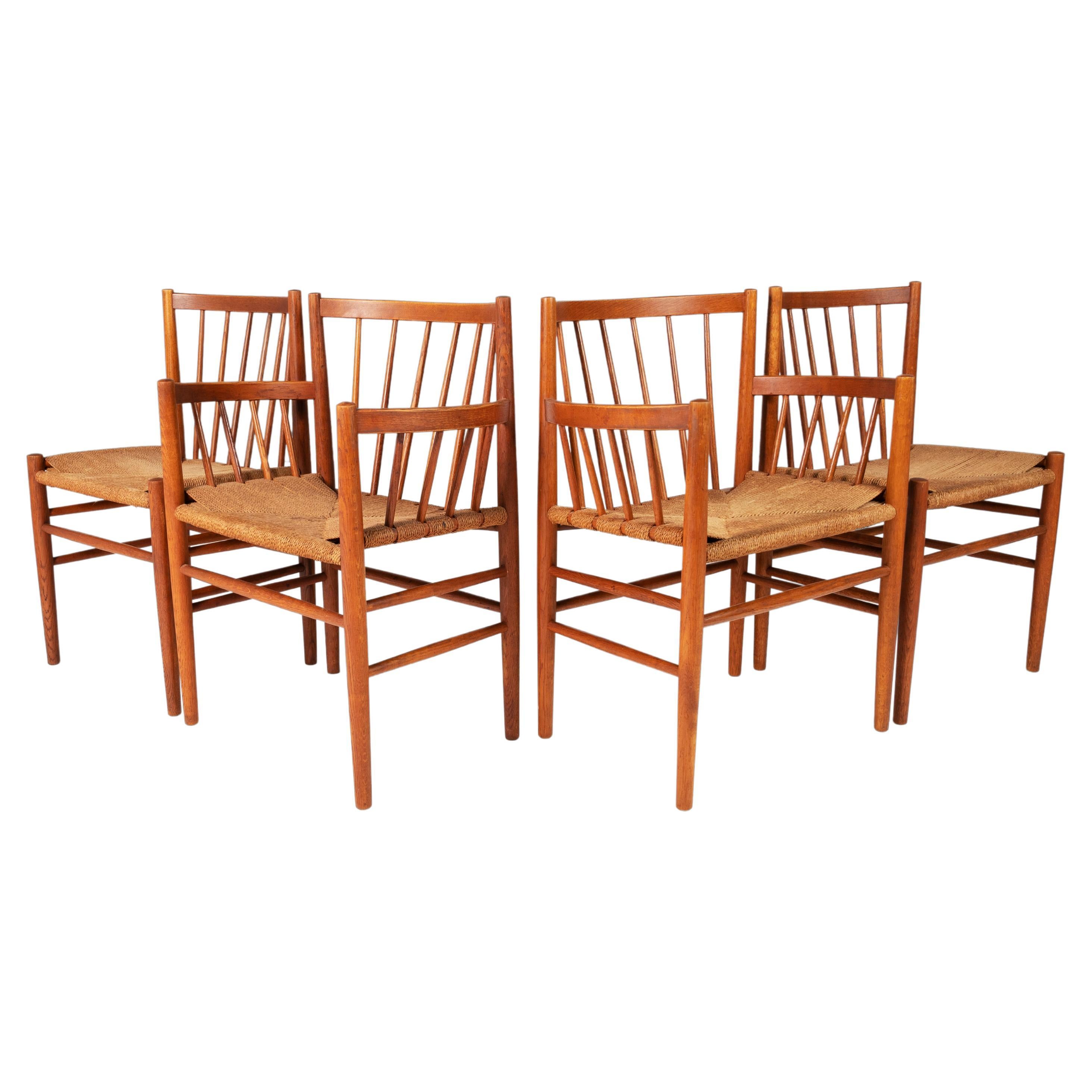 Set of Four '4' Dining Chairs by Jørgen Baekmark for FDB Møbler, Denmark, 1950's For Sale