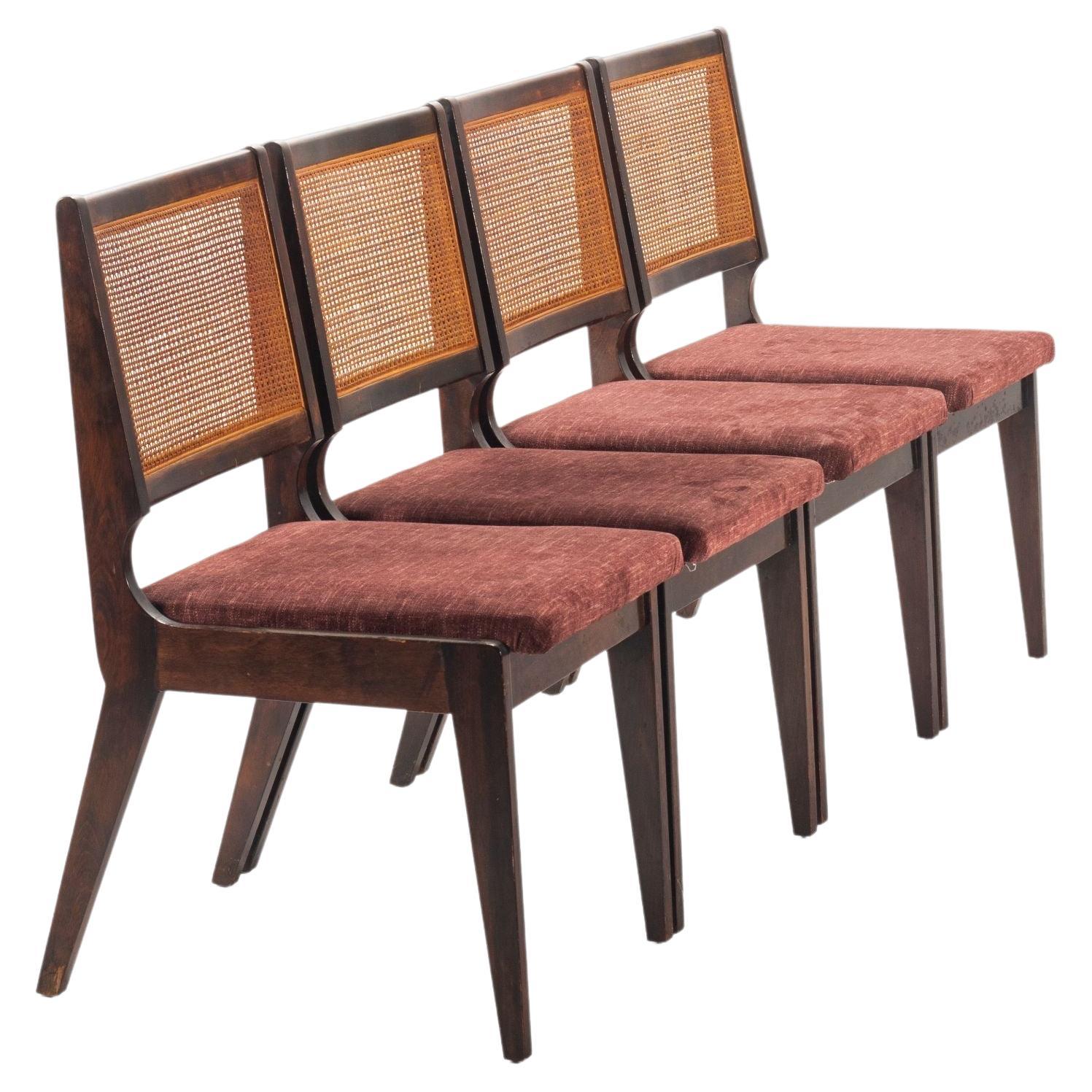 Set of Four '4' Dining Chairs in the Manner of Edward Wormley, USA, c. 1950's