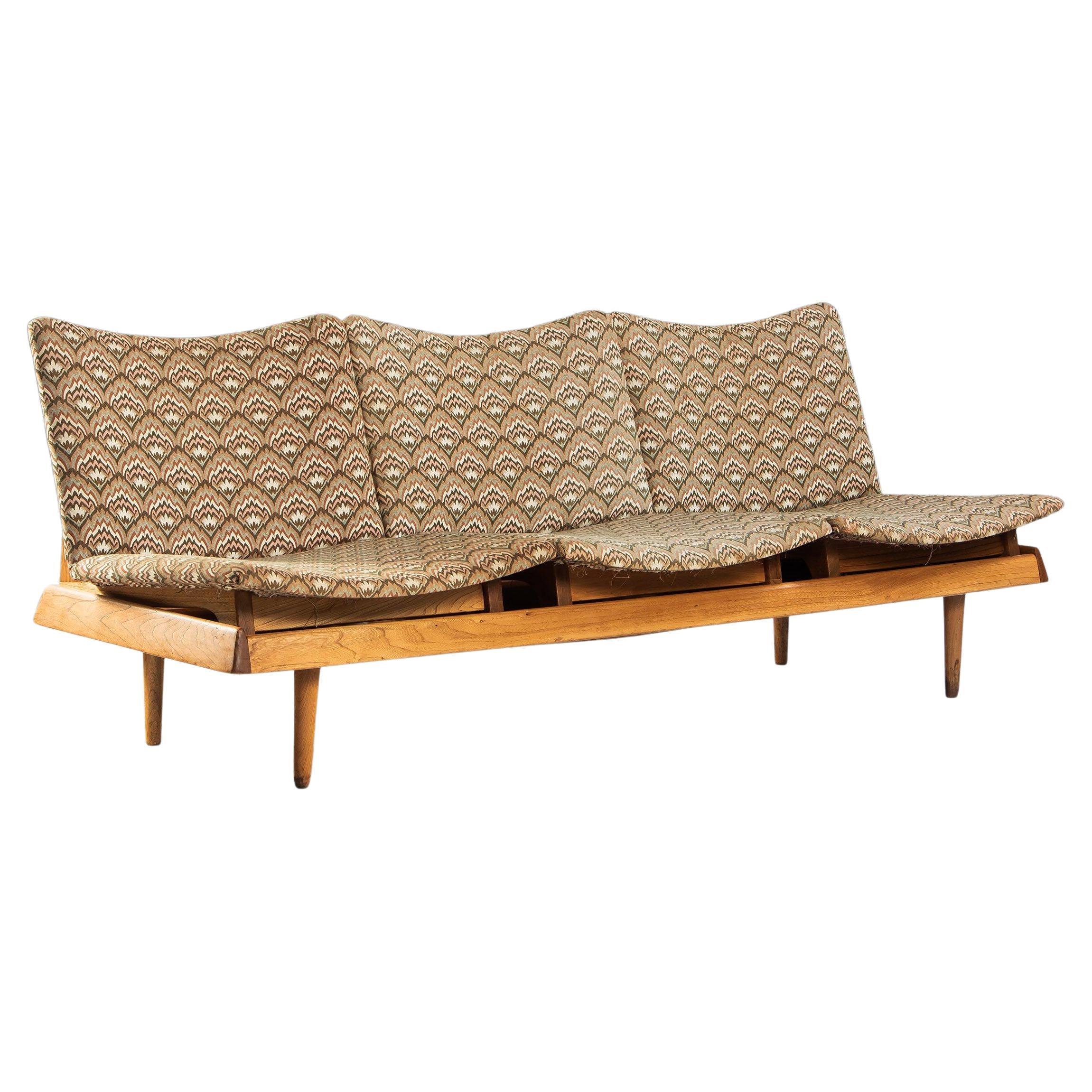 Three Chair Modular Seating Bench / Sofa in Walnut by Gerald McCabe, USA, 1960s