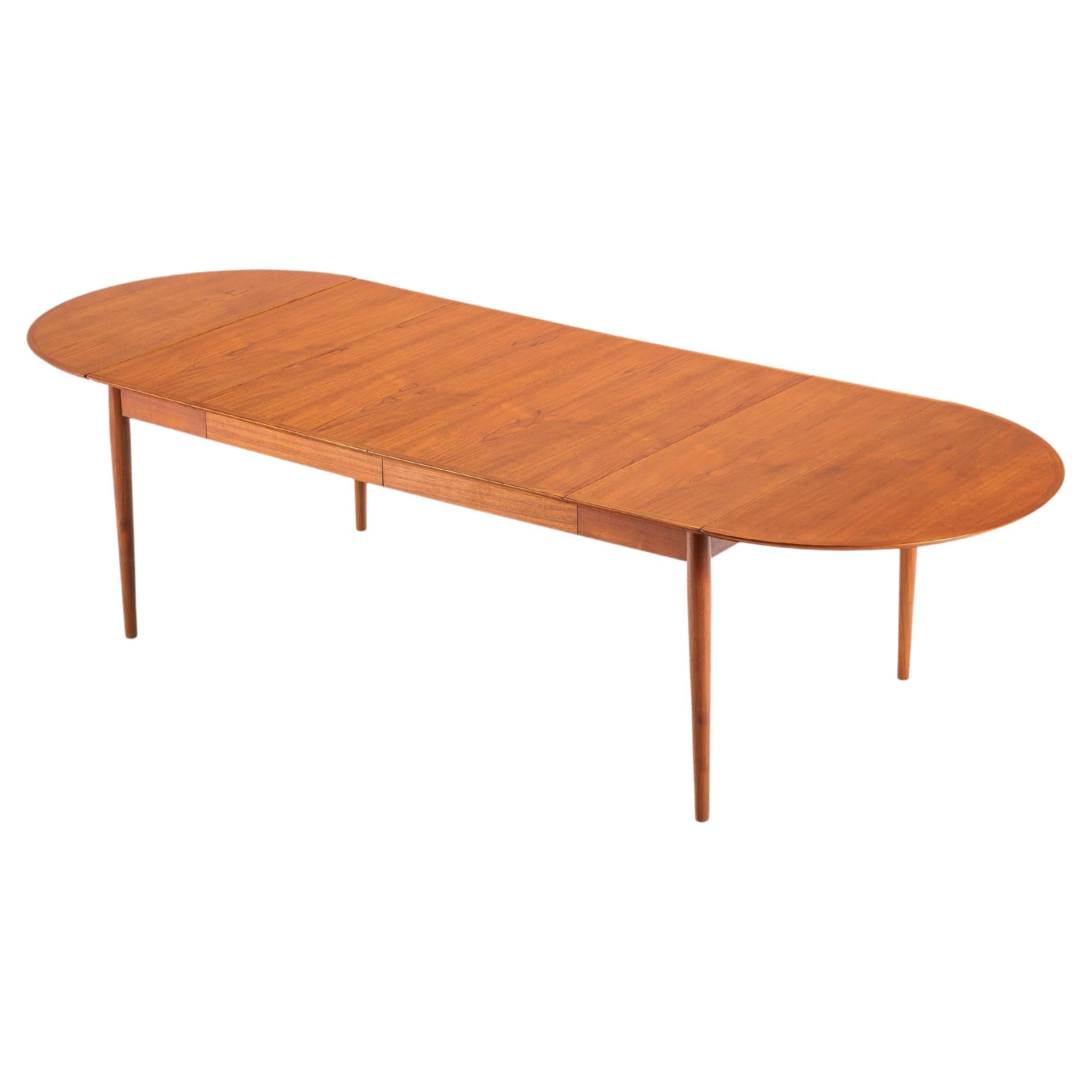 Model 227 Teak Long Extension Dining Table by Arne Vodder for Sibast, c. 1960s