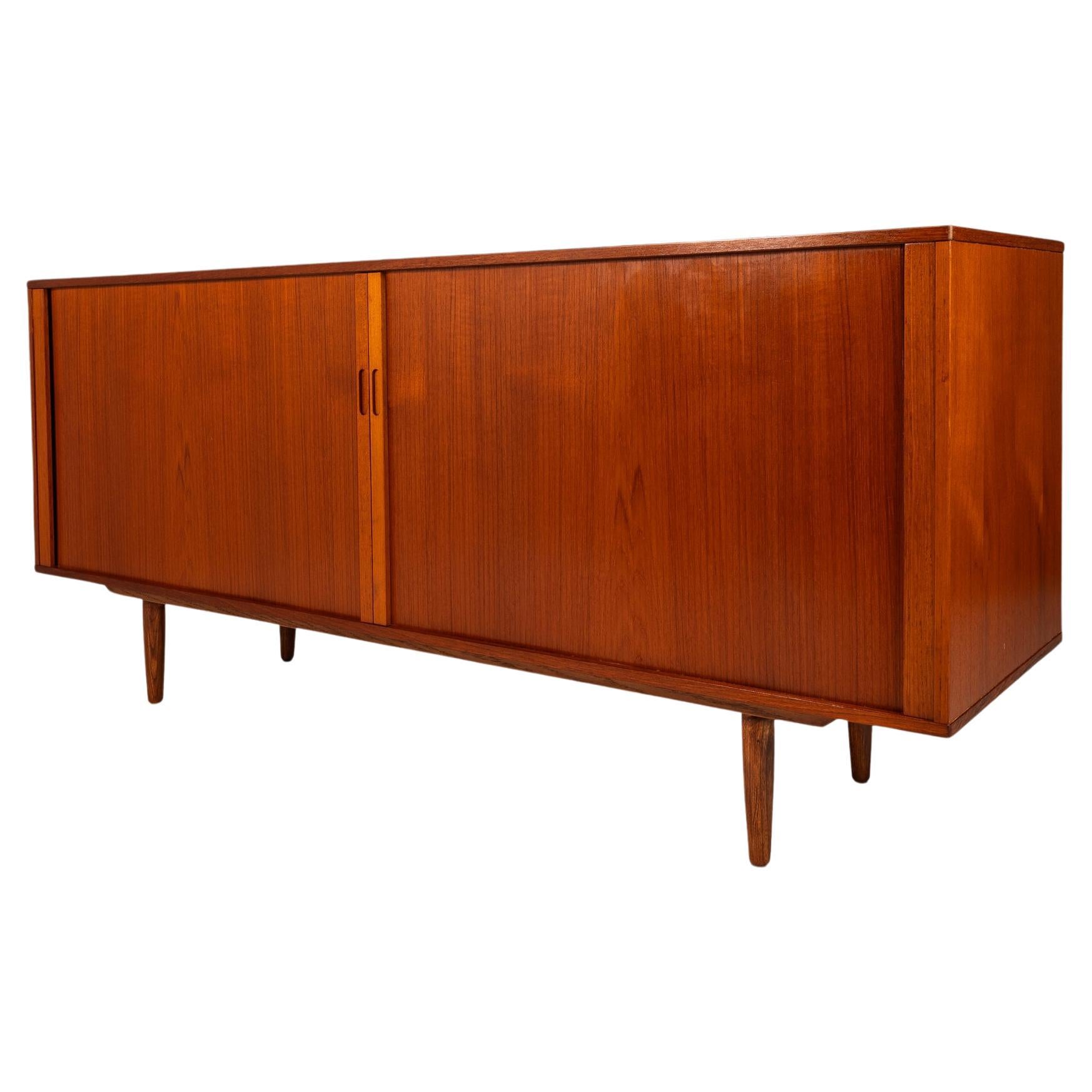 Credenza / Sideboard w/ Tambour Doors Attributed to Arne Vodder, Denmark,  1960s