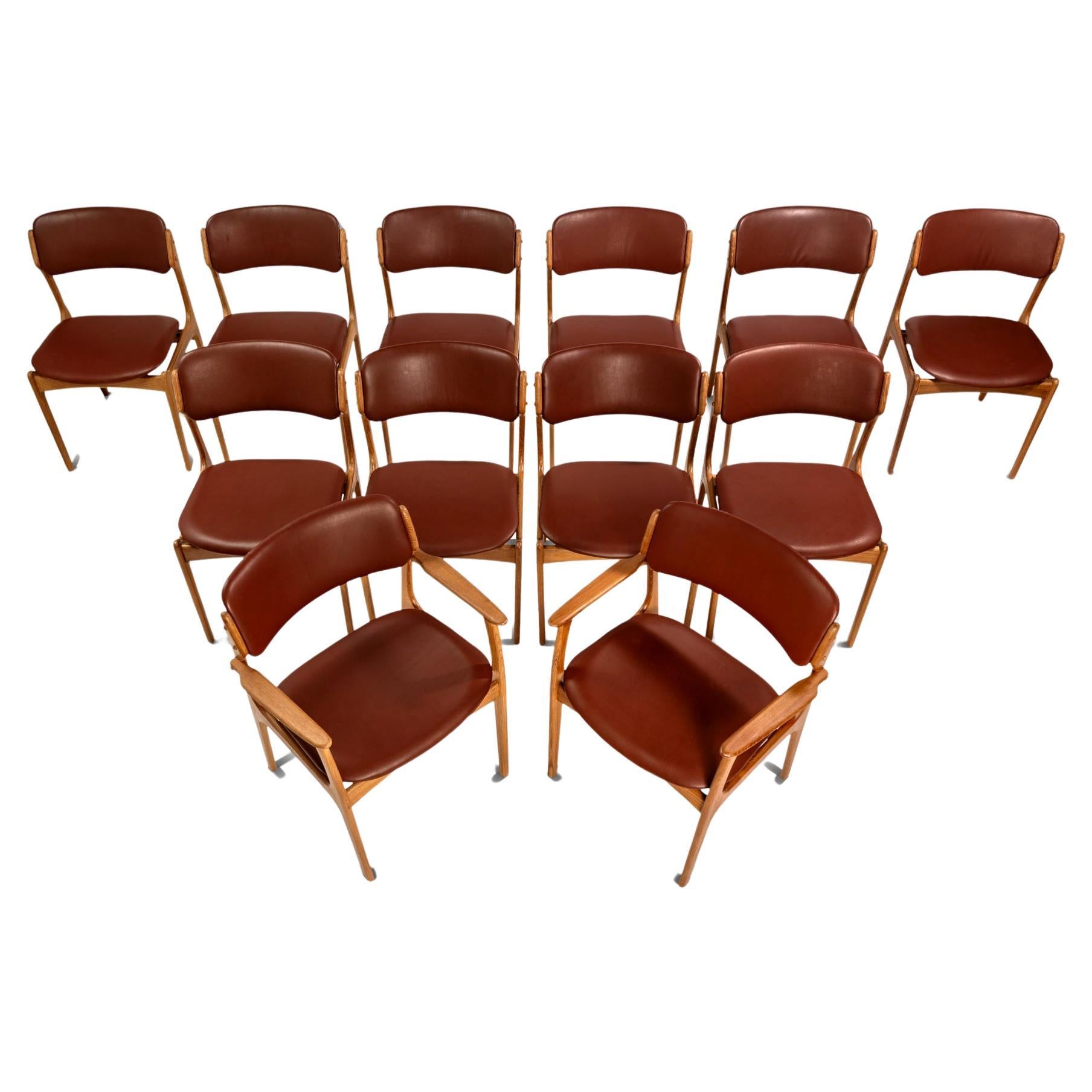 Set of 12 Model 49 Chairs by Erik Buch for O. D. Møbler, Denmark, c. 1960s For Sale
