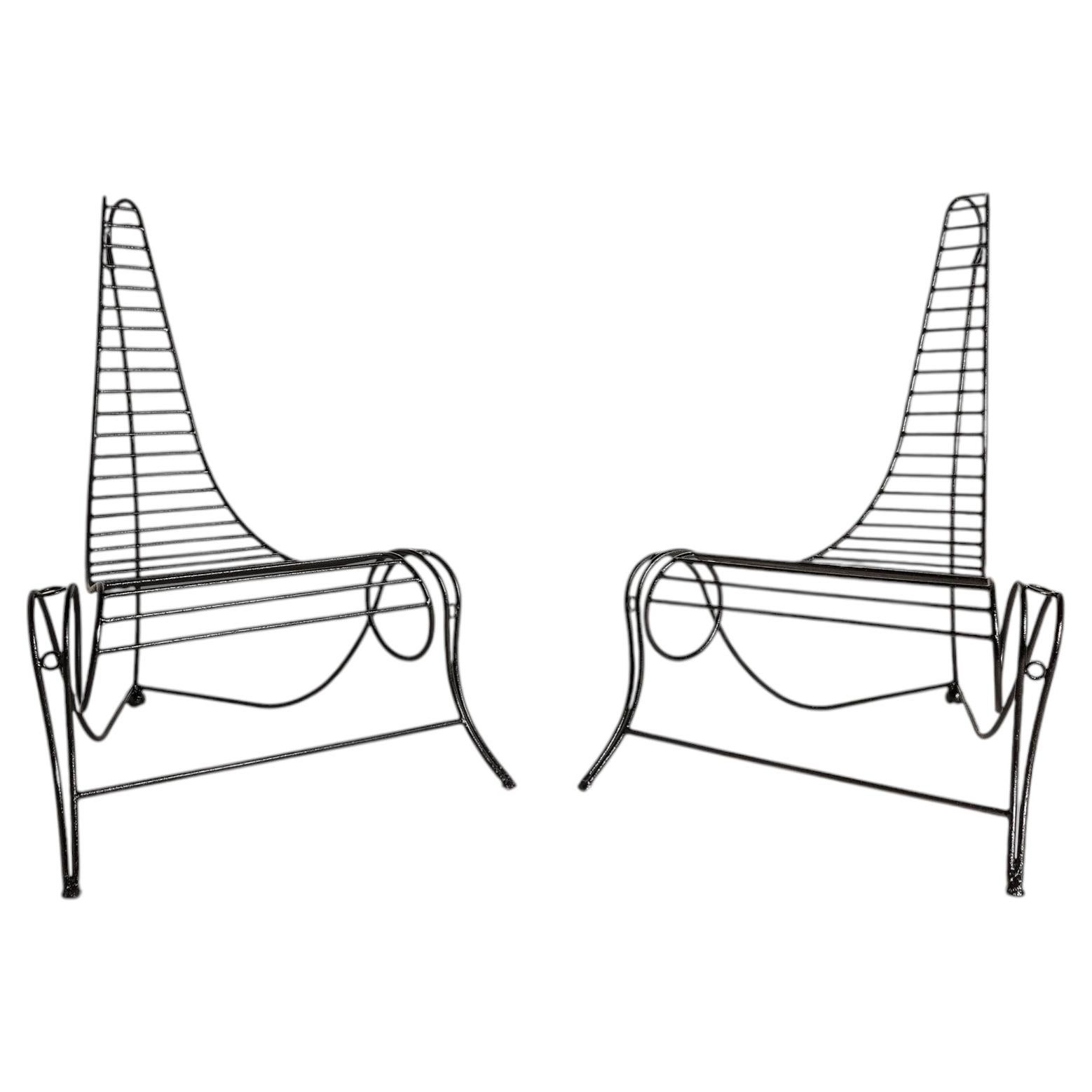 Set di 2 "Spine Chairs" nello stile di André Dubreuil, Stati Uniti, anni '80 circa