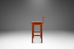 Rare Barstool in Teak & Leathe, Knud Bent for Korup Stolefabrik, Denmark, 1960s