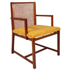 Rara poltrona con schienale in vimini di Michael Taylor per Baker Furniture, Stati Uniti, anni ’60 circa