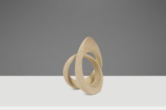 Abstract Postmodern Textured Intertwined Loop Sculpture in Stucco, USA, c. 1980s