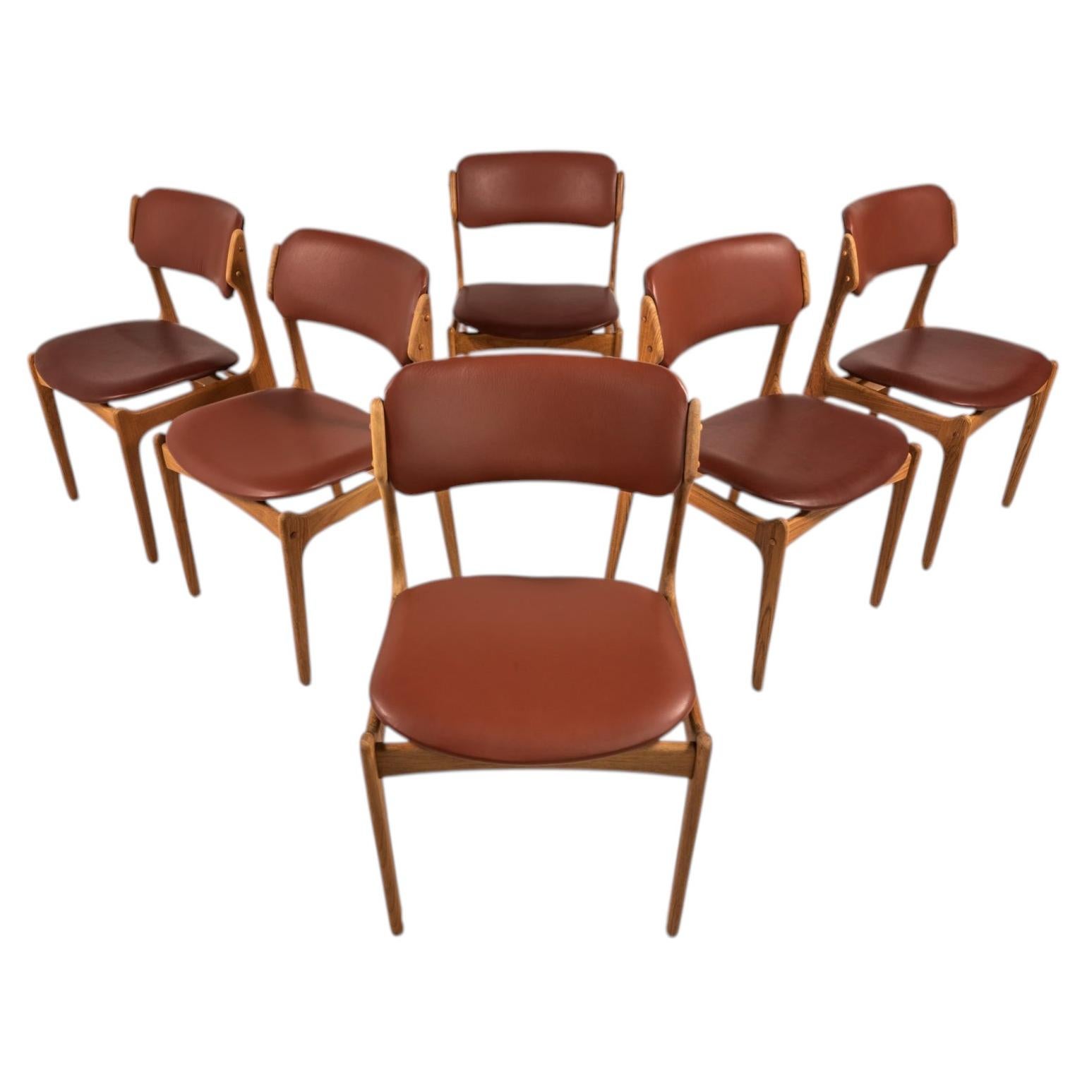 Set of 6 Model 49 Chairs in Teak by Erik Buch for O. D. Møbler, Denmark, 1960s For Sale