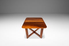 Rare End Table in Solid Walnut by John Keal for Brown Saltman, USA, c. 1960s