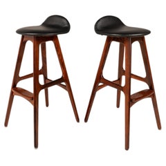 Model OD-61 Bar Stools in Rosewood, Erik Buch for O.D. Mobler, Denmark, 1960s