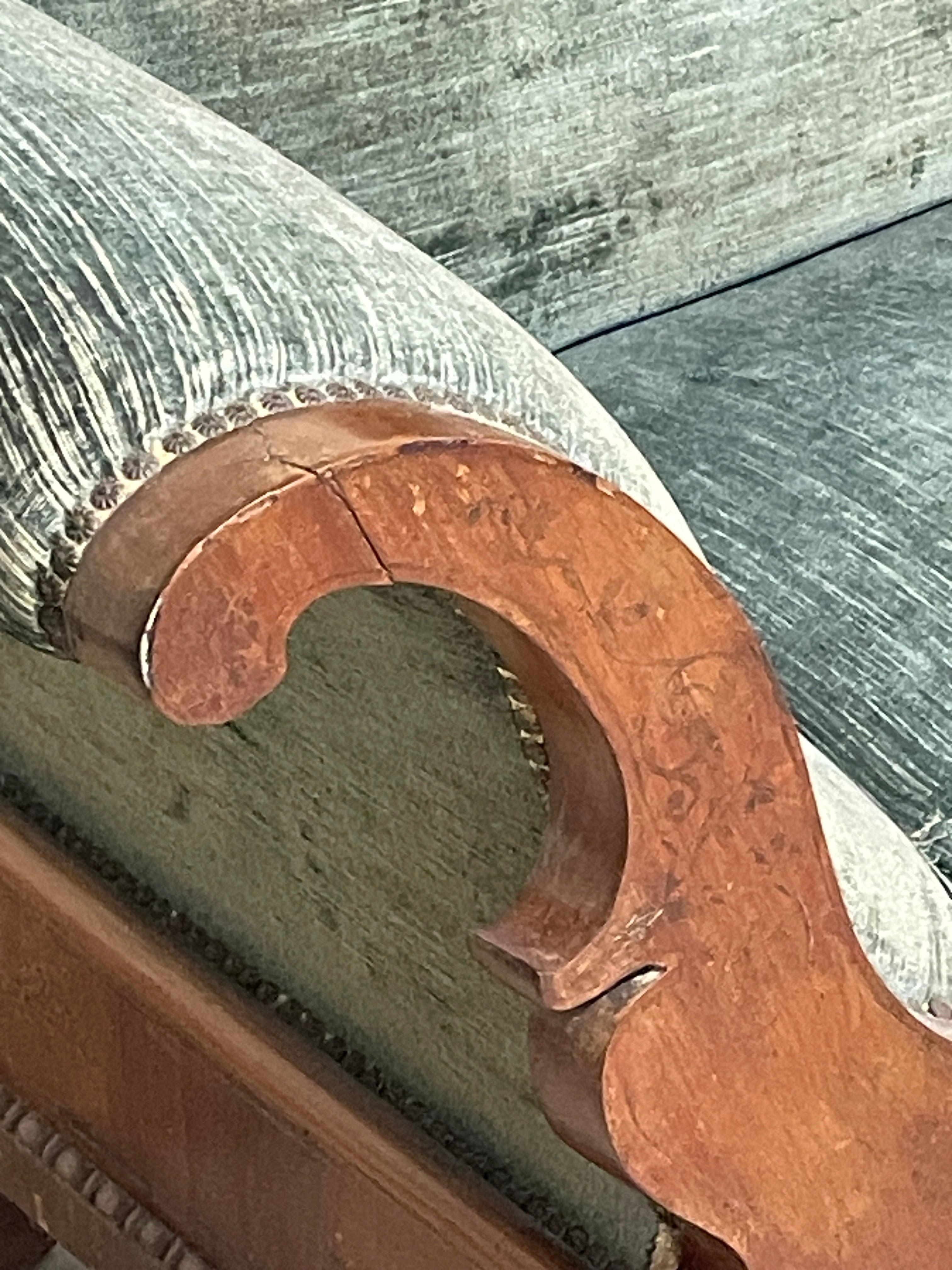 Tessuto Dormeuse Carlo X  in legno e tessuto, prima metà del 1800 in vendita
