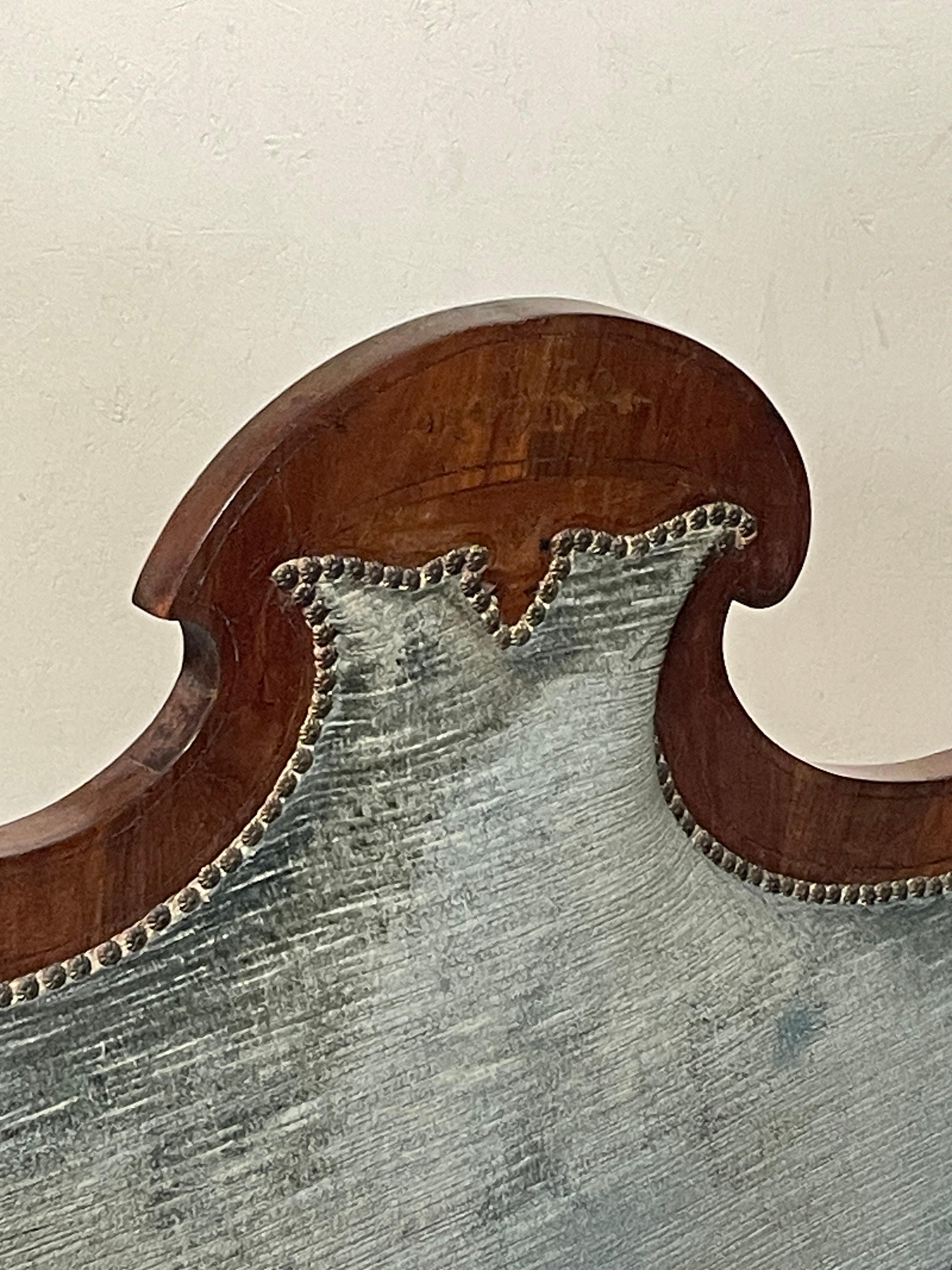 Dormeuse Carlo X  in legno e tessuto, prima metà del 1800 in vendita 4