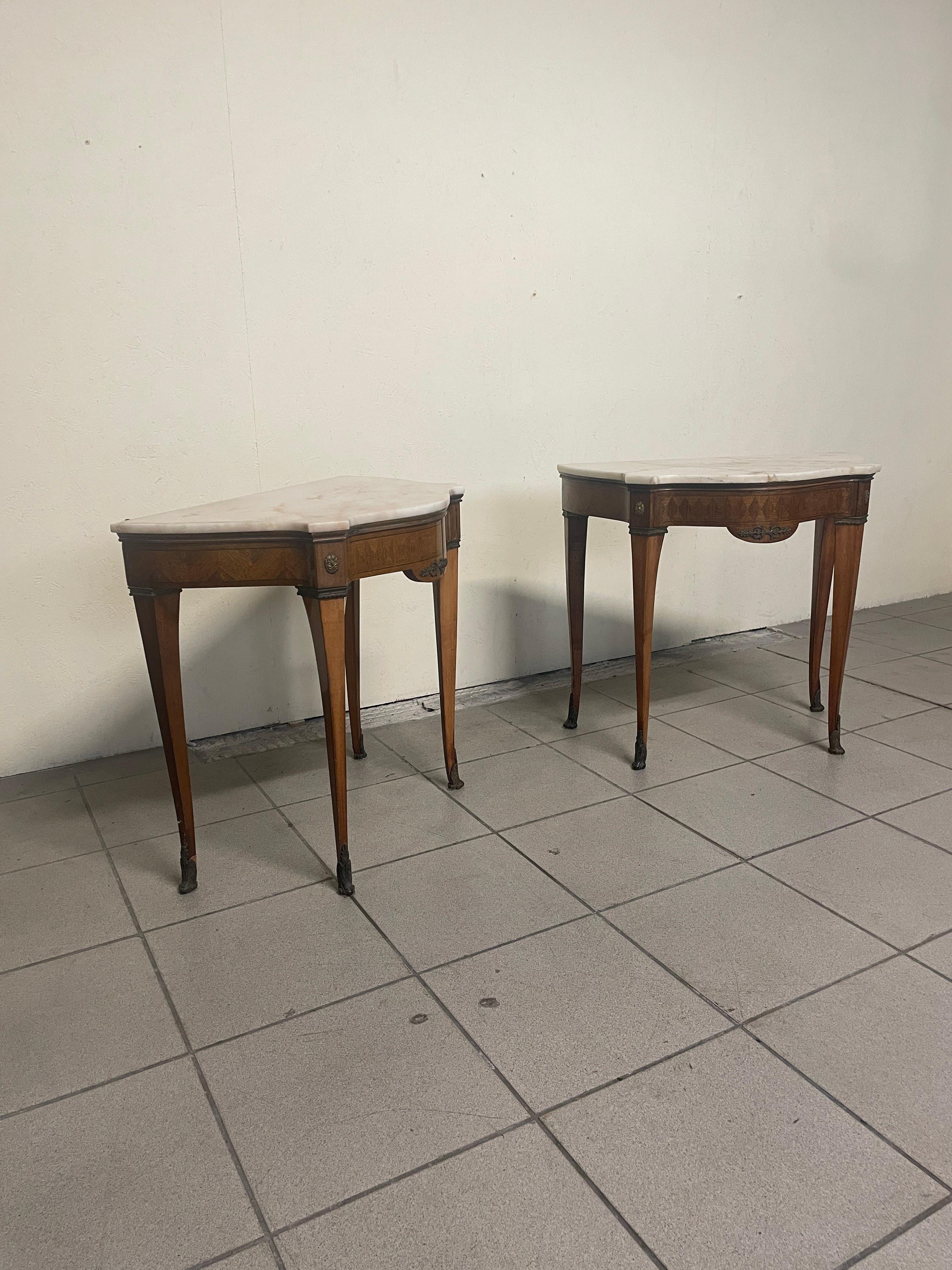 Coppia di comodini anni '40 - '50 nello stile di Paolo Buffa en vente 3
