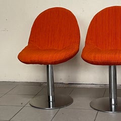 Juego de 4 sillas «Space Age» de metal y tela, de los años 70