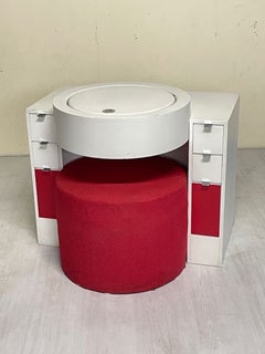 1970s Italian-made bedroom vanity set with matching ottoman