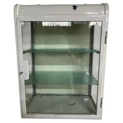 Armoire / vitrine suspendue de cabinet médical des années 50